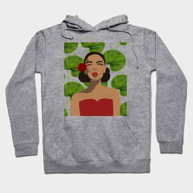 Tropical Rose Woman Hoodie by jenblove